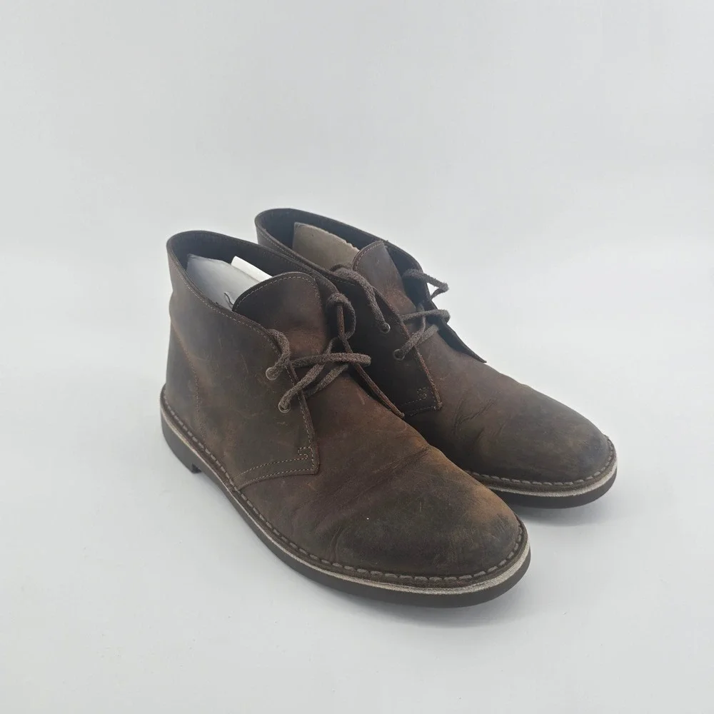Clarks Bushacre 2 Mens 8.5 Beeswax Brown Leather Chukka Desert Boots 26082285